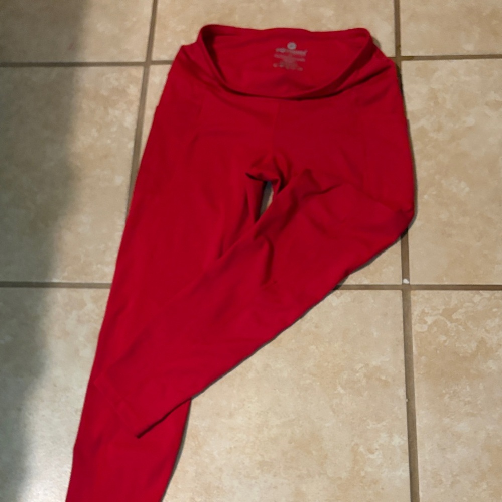90 Degree By Reflex Red Women's High-Rise Performance Leggings